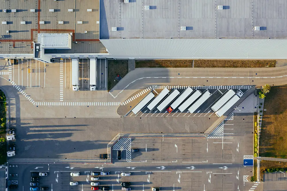 Spazio logistico visto dall'alto